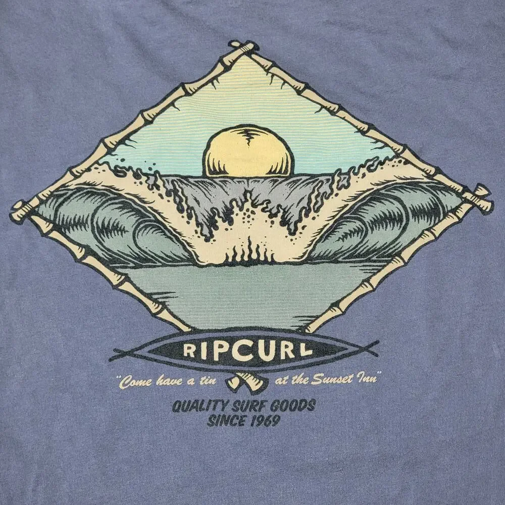 Rip Curl Blue Unisex Tee "Come Have A Tin At The Sunshine Inn" - Size XL - Picture 2 of 6